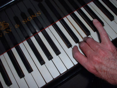 Hand and keyboard